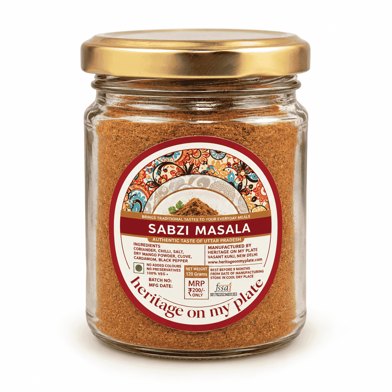 Sabzi Masala Spice Jar Studio Shot