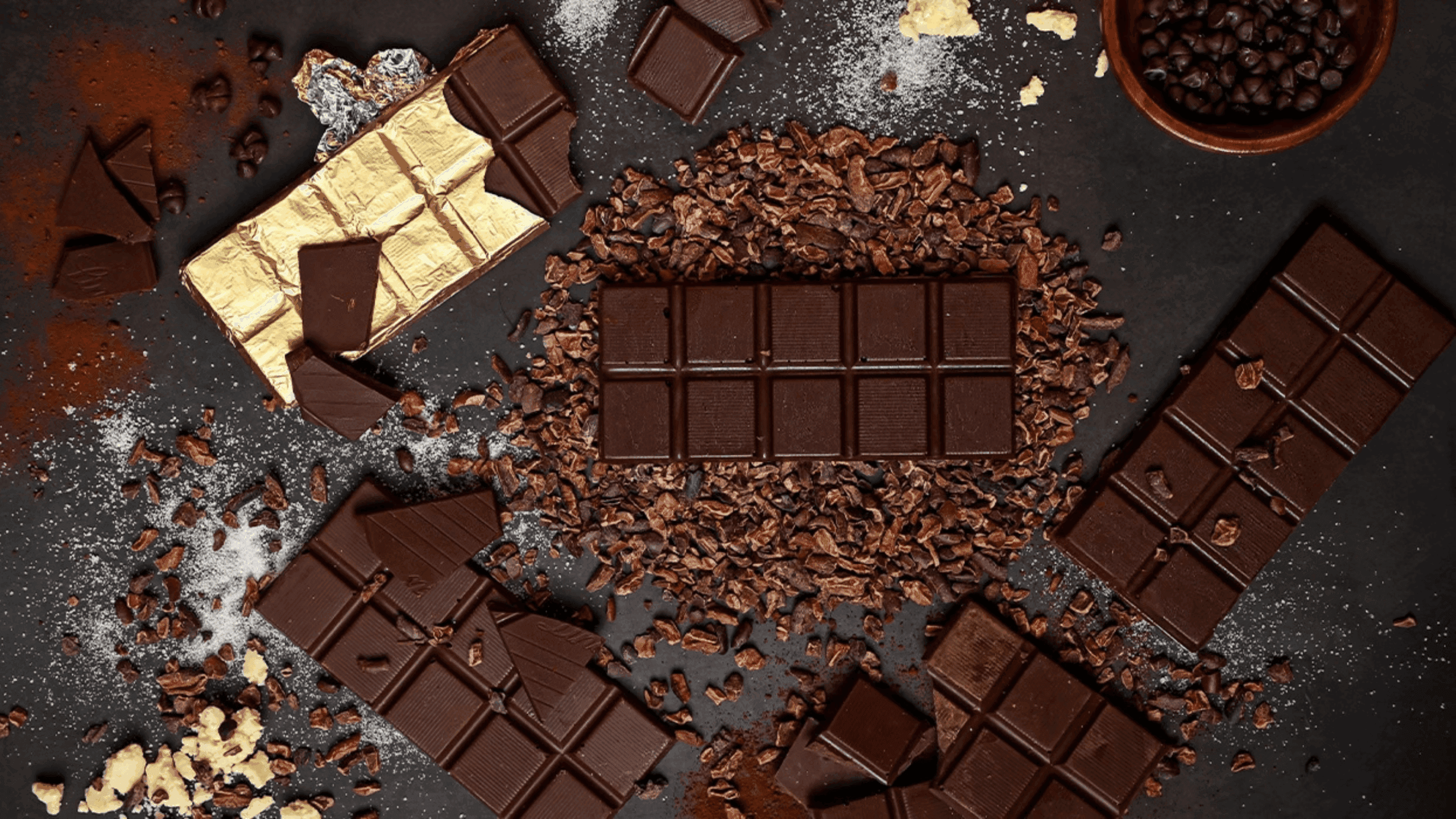 Dark and gold chocolate bars